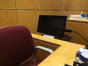 Picture of touch screen monitor at the witness stand