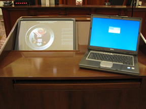 Laptop on Podium