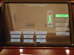 Podium's touch screen monitor